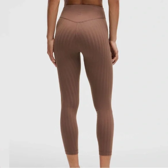 🌸Lululemon Wunder Under High-Rise Tight 25" *Tonal Stripe Dark Oxide W5GKUS - Picture 3 of 6